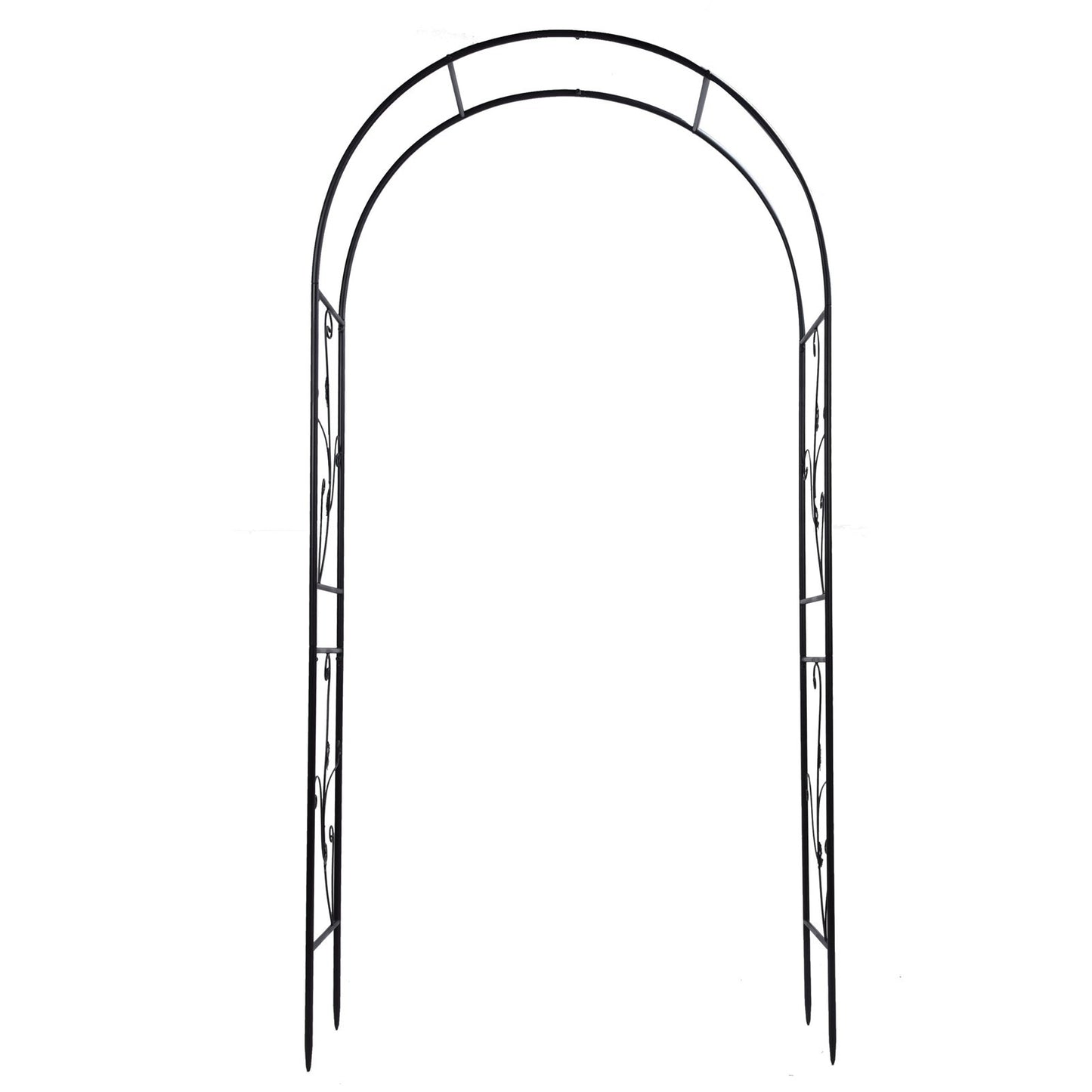 Metal Garden Arch – Sturdy Black Iron Trellis for Climbing Plants & Weddings