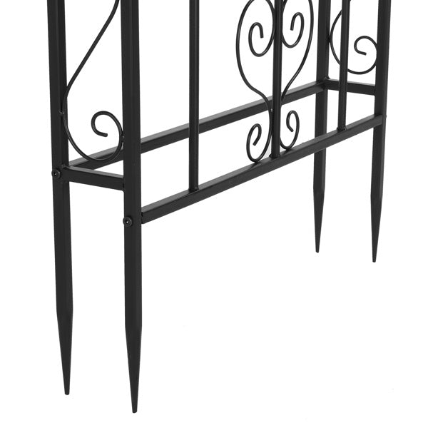 Double Layer Iron Garden Arch – Black Matte Trellis for Climbing Plants & Outdoor Decor