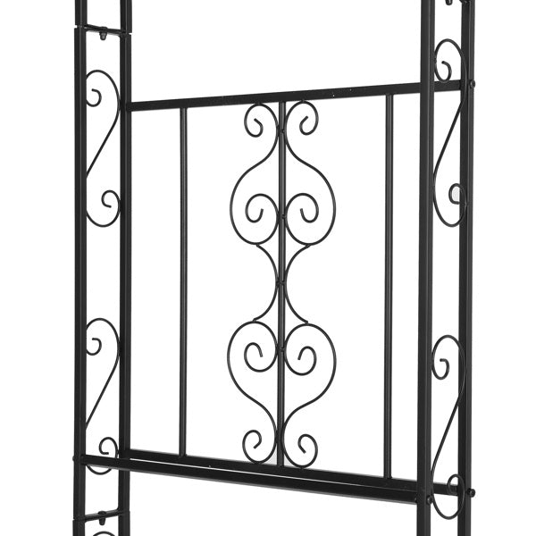 Double Layer Iron Garden Arch – Black Matte Trellis for Climbing Plants & Outdoor Decor