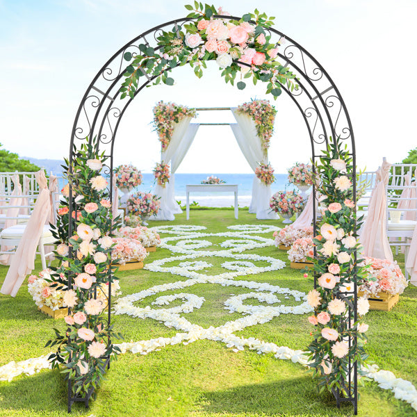 Double Layer Iron Garden Arch – Black Matte Trellis for Climbing Plants & Outdoor Decor