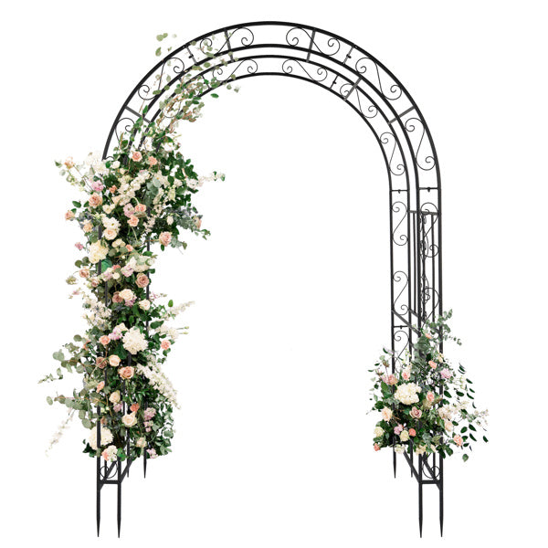 Double Layer Iron Garden Arch – Black Matte Trellis for Climbing Plants & Outdoor Decor