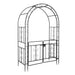 Iron Garden Trellis Arch with  Gates – Sturdy Black Iron Trellis for Climbing Plants & Events
