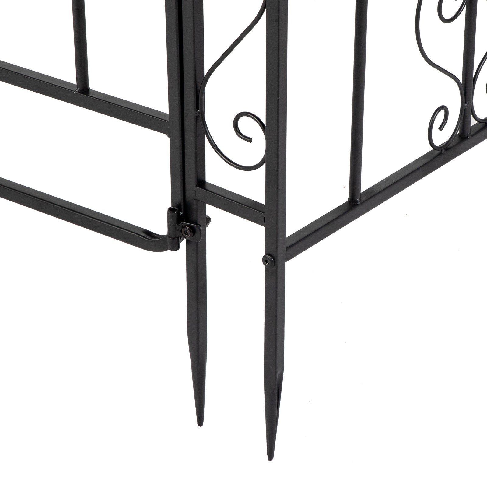 Iron Garden Trellis Arch with  Gates – Sturdy Black Iron Trellis for Climbing Plants & Events