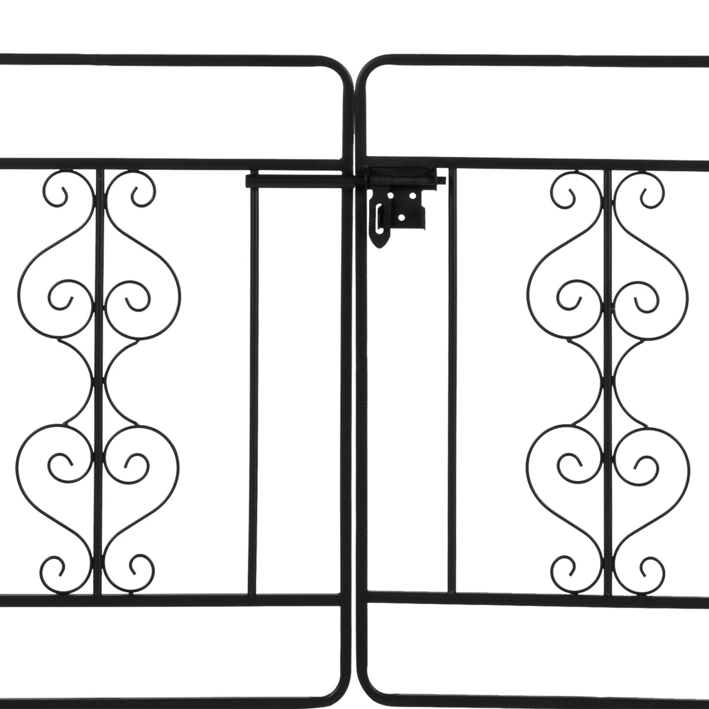 Iron Garden Trellis Arch with  Gates – Sturdy Black Iron Trellis for Climbing Plants & Events