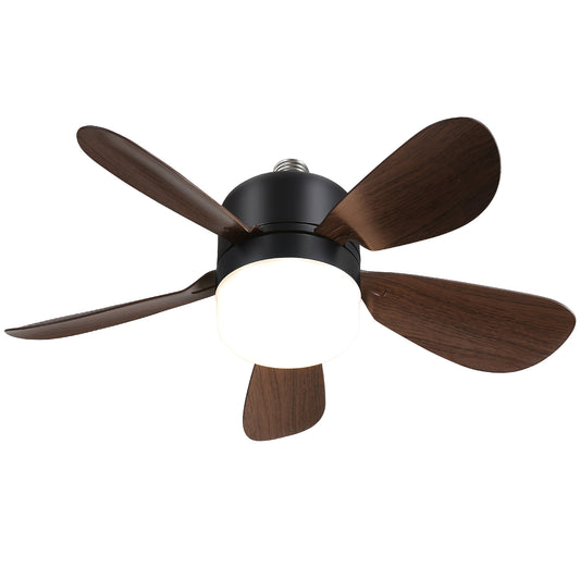 16 Inch Socket Fan Light Ceiling Fan with 3 Lighting Colors & Remote Control
