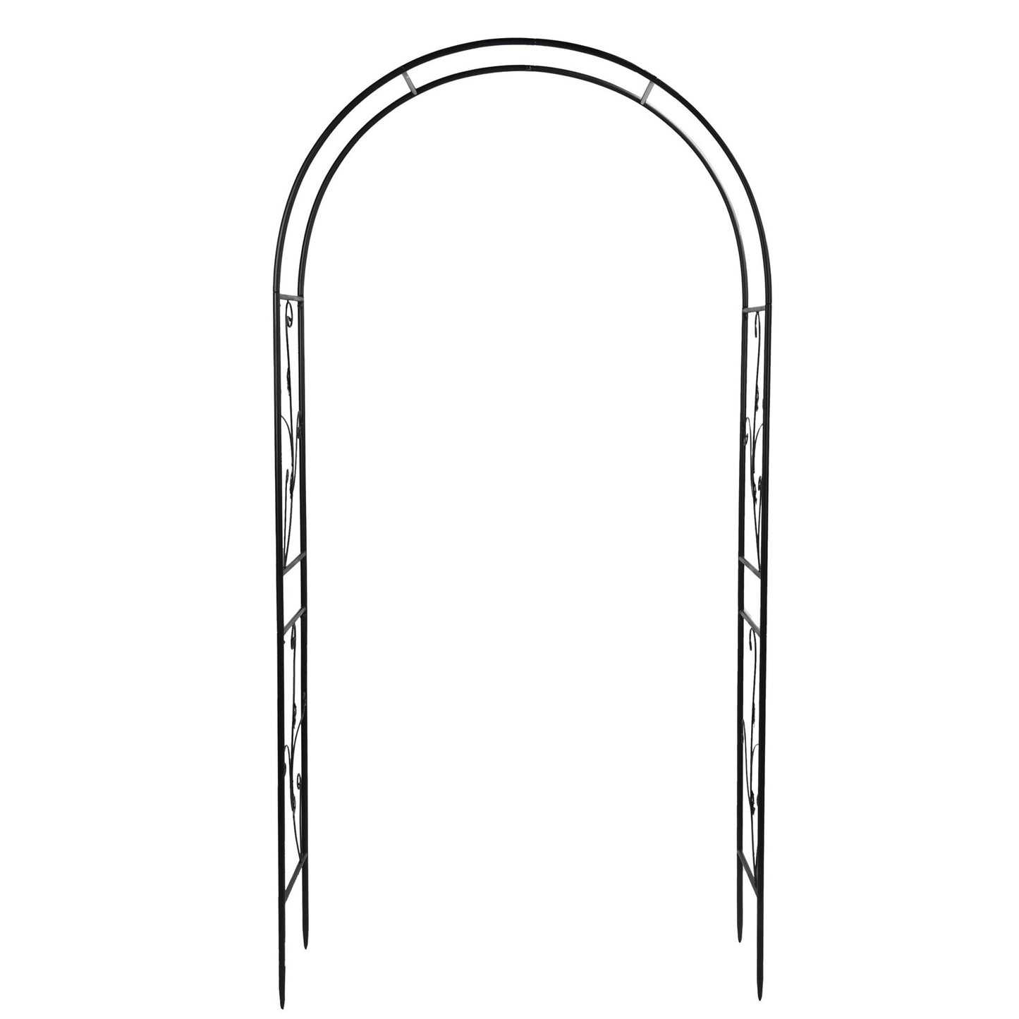 Metal Garden Arch – Sturdy Black Iron Trellis for Climbing Plants & Weddings