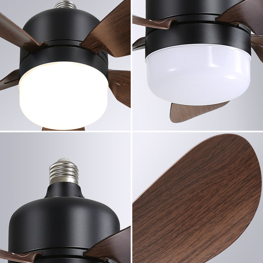 16 Inch Socket Fan Light Ceiling Fan with 3 Lighting Colors & Remote Control