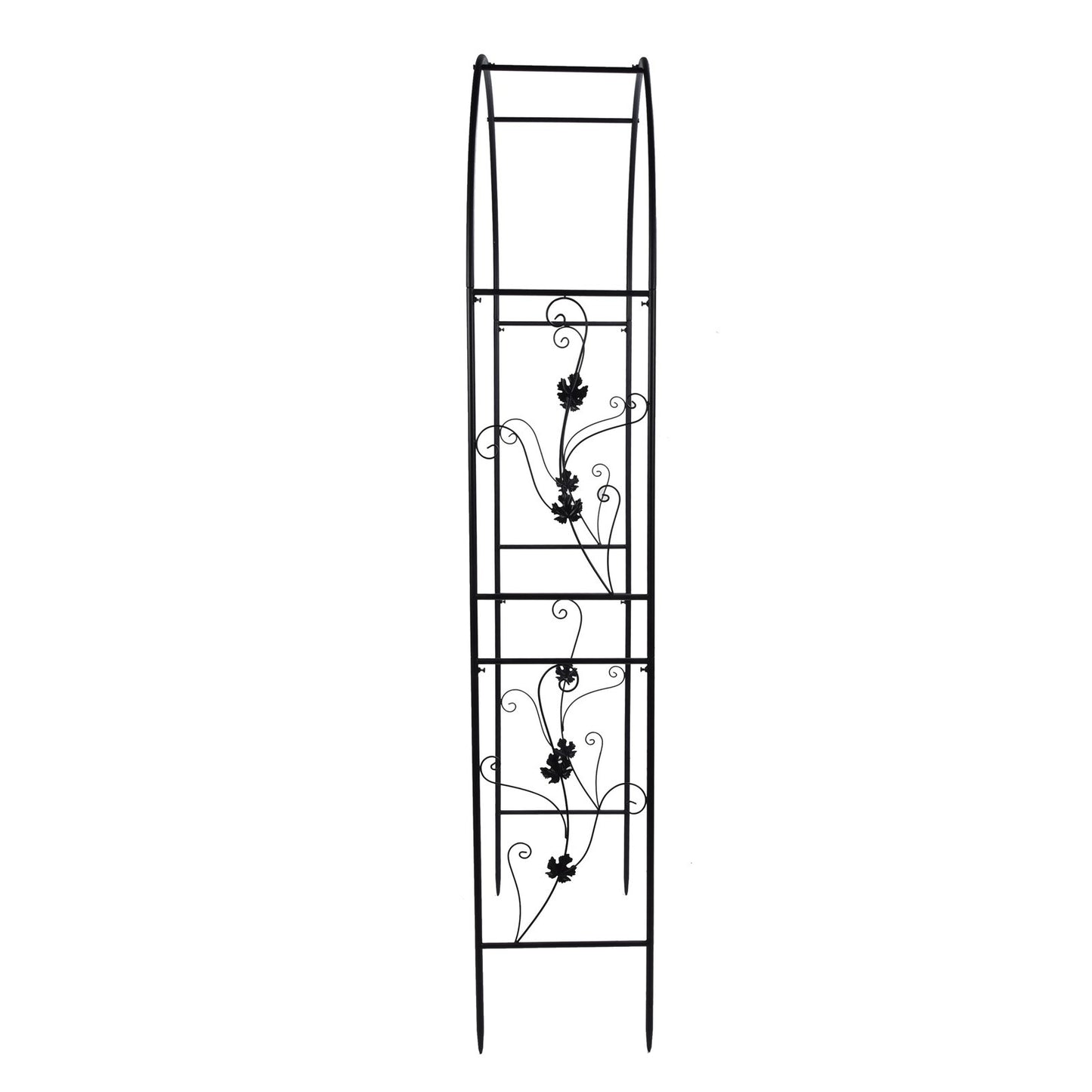 Metal Garden Arch – Sturdy Black Iron Trellis for Climbing Plants & Weddings