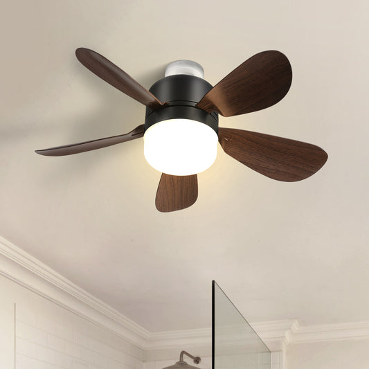 16 Inch Socket Fan Light Ceiling Fan with 3 Lighting Colors & Remote Control