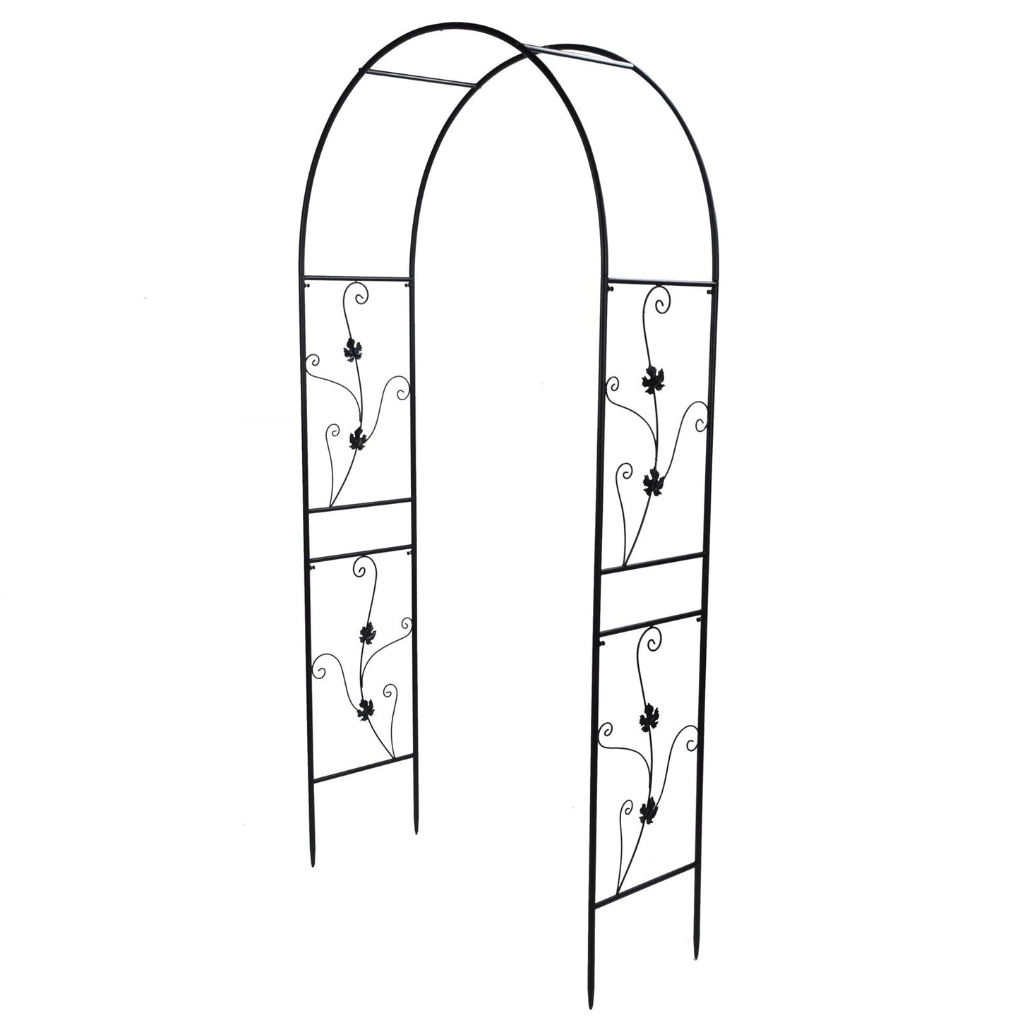 Metal Garden Arch – Sturdy Black Iron Trellis for Climbing Plants & Weddings