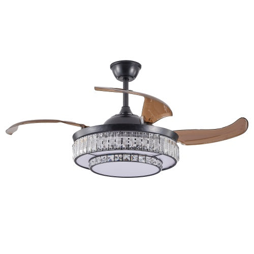 Modern LED Retractable Ceiling Fan with Light & Remote